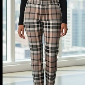 Plaid Trousers Women's 18 L Black and Cream Preppy Academia Y2K Business Casual